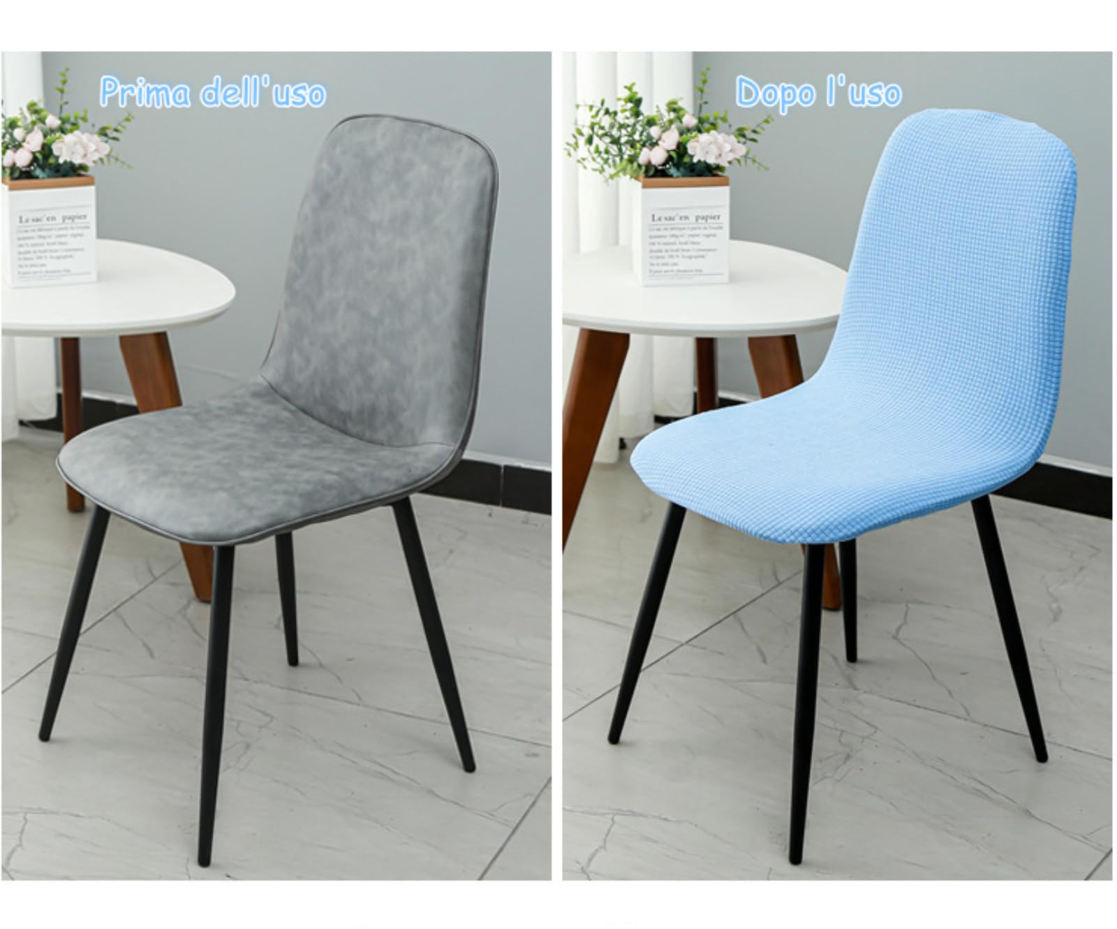 Lot de 4 housses de chaise extensibles élastiques pour salle à manger scandinave nordique - Idéal pour la décoration de la maison, de la cuisine, du salon, de la fête, de l'hôtel