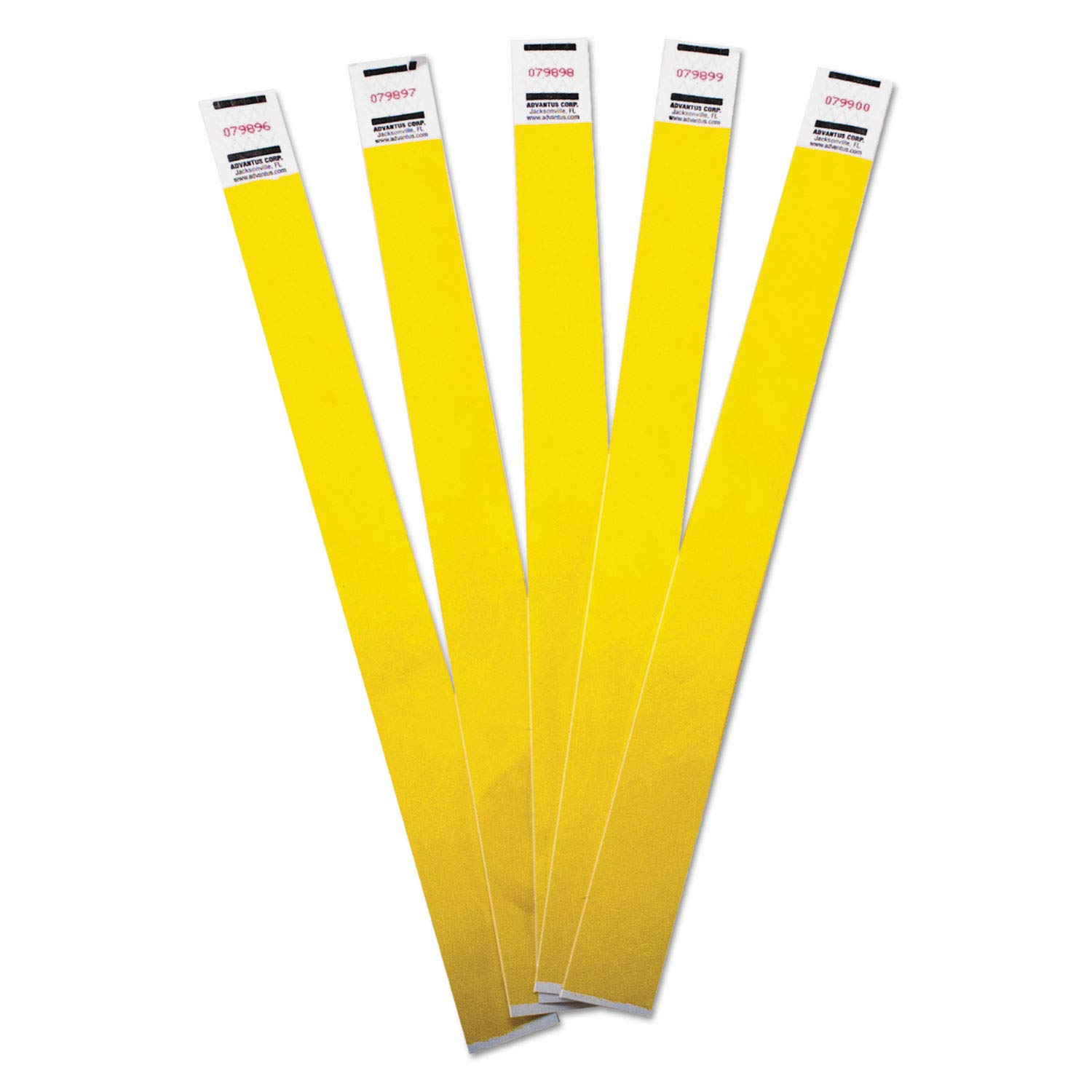 ADVANTUS Crowd Management Tyvek Wristbands, Sequentially Numbered, Yellow, Pack of 500 (75512)
