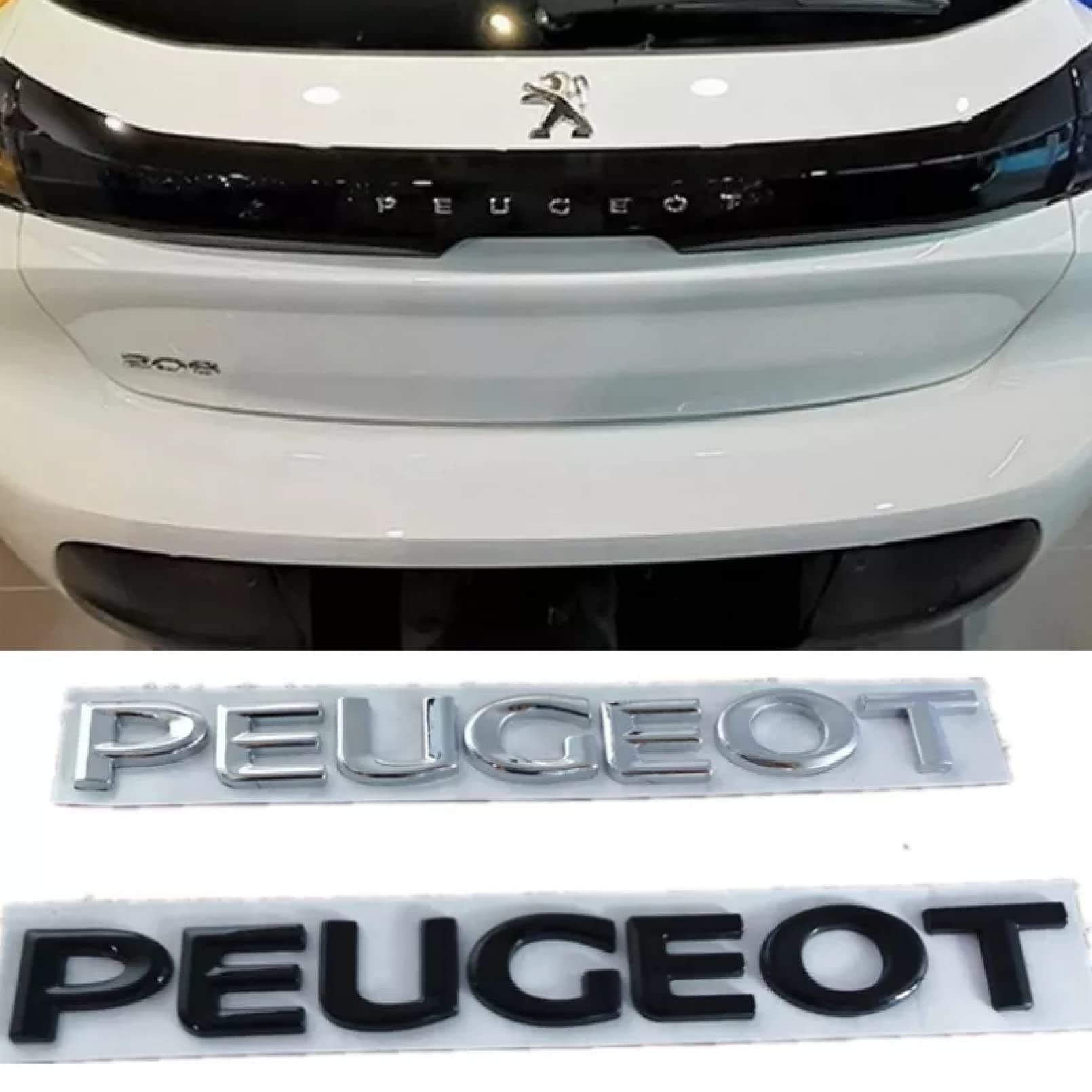 Badge Métal Peugeot - Autocollant Arrière Pour 3008, 308, 2008, 208 Et Autres