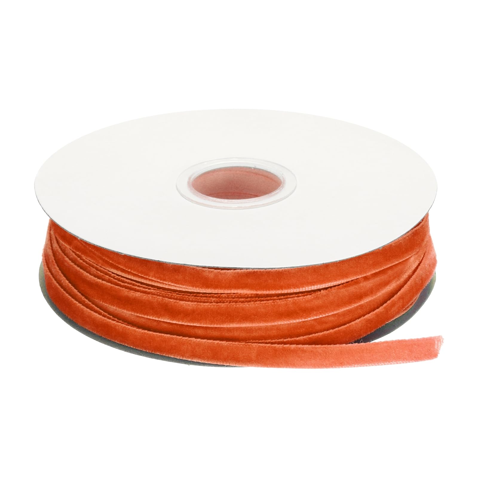 sourcing map Velvet Ribbon 1/4 Inch x 50 Yard Single Face Spool Silky Velvet Fabric for Bouquets DIY Crafts Gift Wrapping Wedding Party Dark Orange