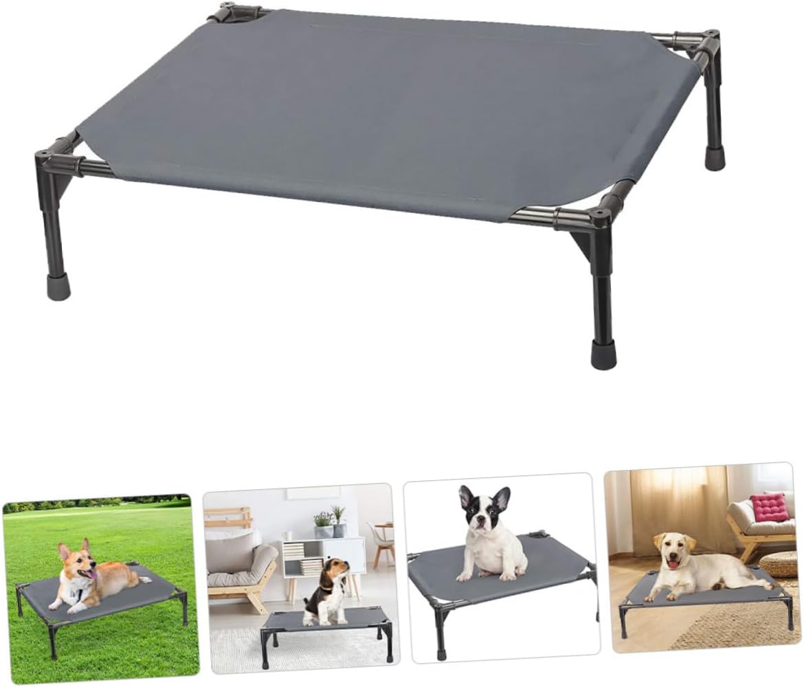 POPETPOP 1Pc Elevated Dog Sleeping Bed Detachable Pet Cot for Home Use Comfortable and Washable Dog Nest Durable Design Grey Color for Dogs