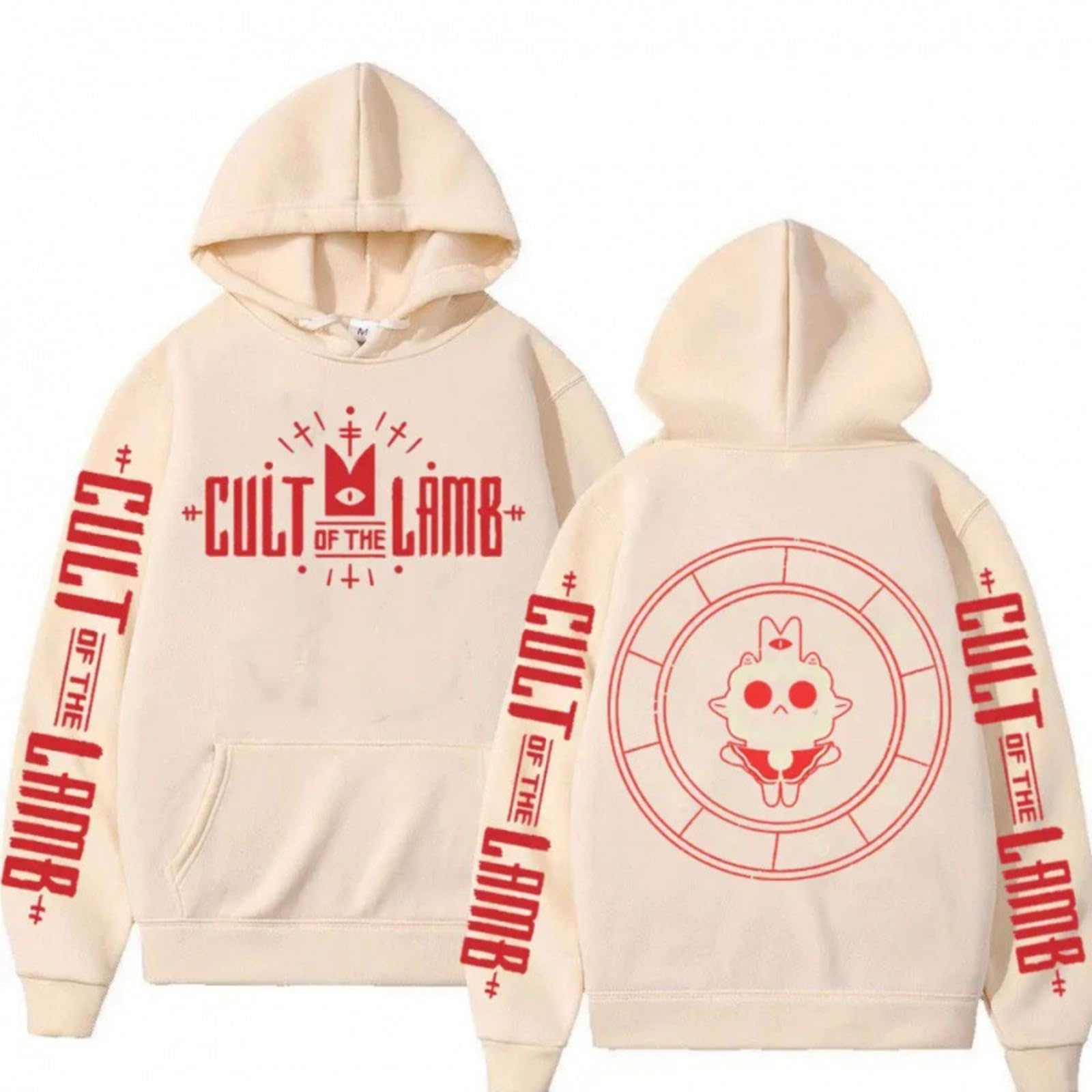 Bluza z kapturem Cult of The Lamb oversize nadruk graficzny unisex bluza z długim rękawem dla mężczyzn kobiet jesień zima odzież uliczna rozmiary XS-3XL