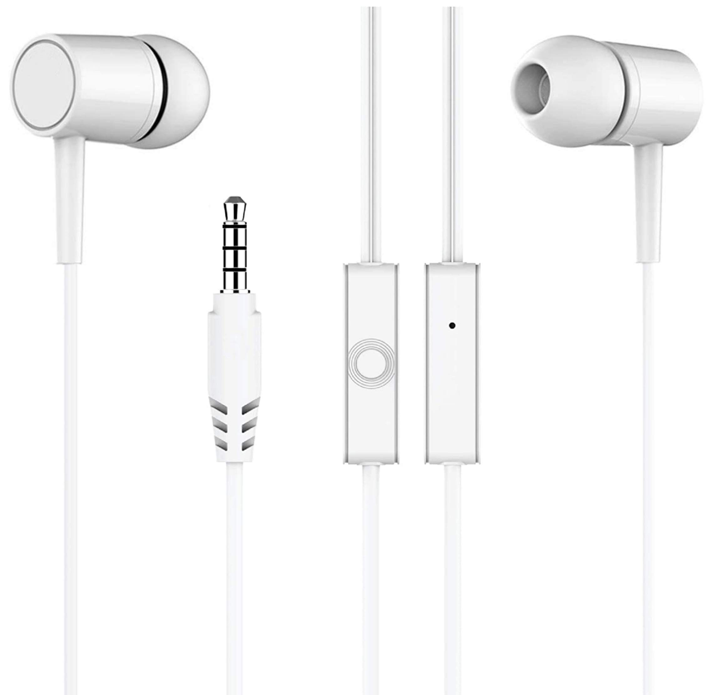 Meyaar R-Plus 2208 Edition Deep Bass Wired Durable Metal Earphones Headphones with Microphone in Ear Earbuds Noise Isolating Earphones Remote & Mic Headset Stereo Headphones for Android & IOS (White) (B08CG23HDD) Amazon Price History, Amazon Price Tracker