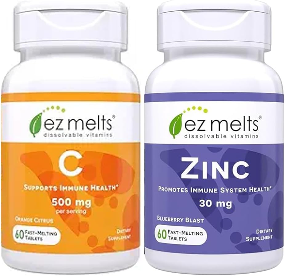 EZ Melts Vitamin C and Zinc Bundle, Sugar Free, 1-2 Months Supply