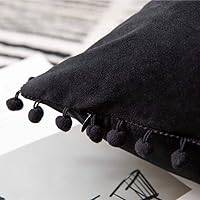 Vista 203 de 2 fundas para cojín decorativo de terciopelo con pompones