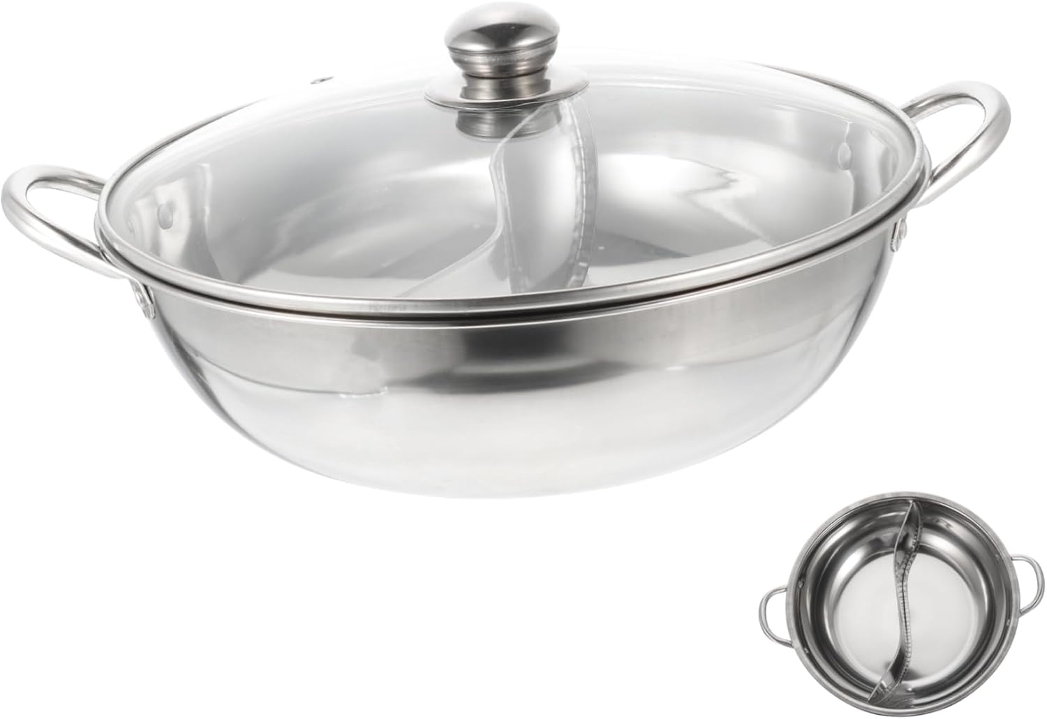 Olla dividida para hot pot Garneck, acero inoxidable, 31 cm