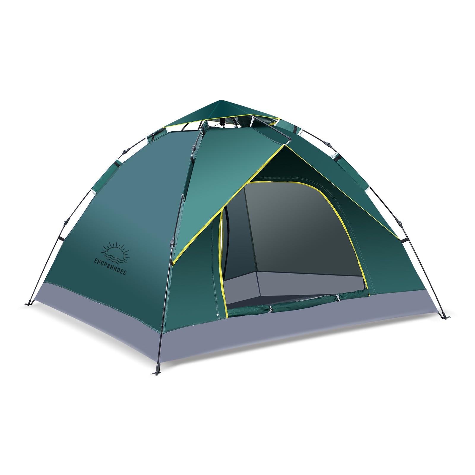 EPCPSHADES Camping Dome Tent for 2 Man, Waterproof Pop up Tent with Carry bag, Instant Double Layer Camping Automatic Tents for Outdoor, Dark Green