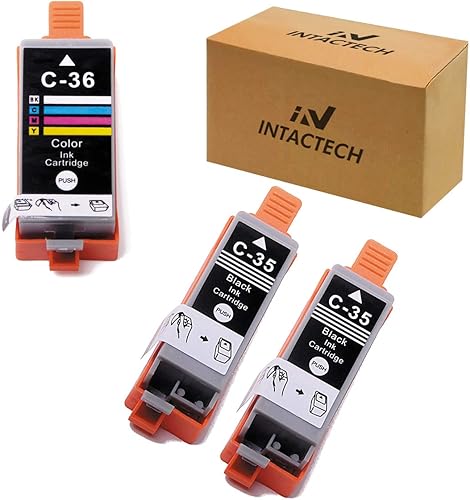 Intactech - Cartuchos de tinta PGI-35 y CLI-36 compatibles con Canon PGI35 CLI36 para impresora Canon PIXMA iP110 iP100 mini260 mini320 TR150,