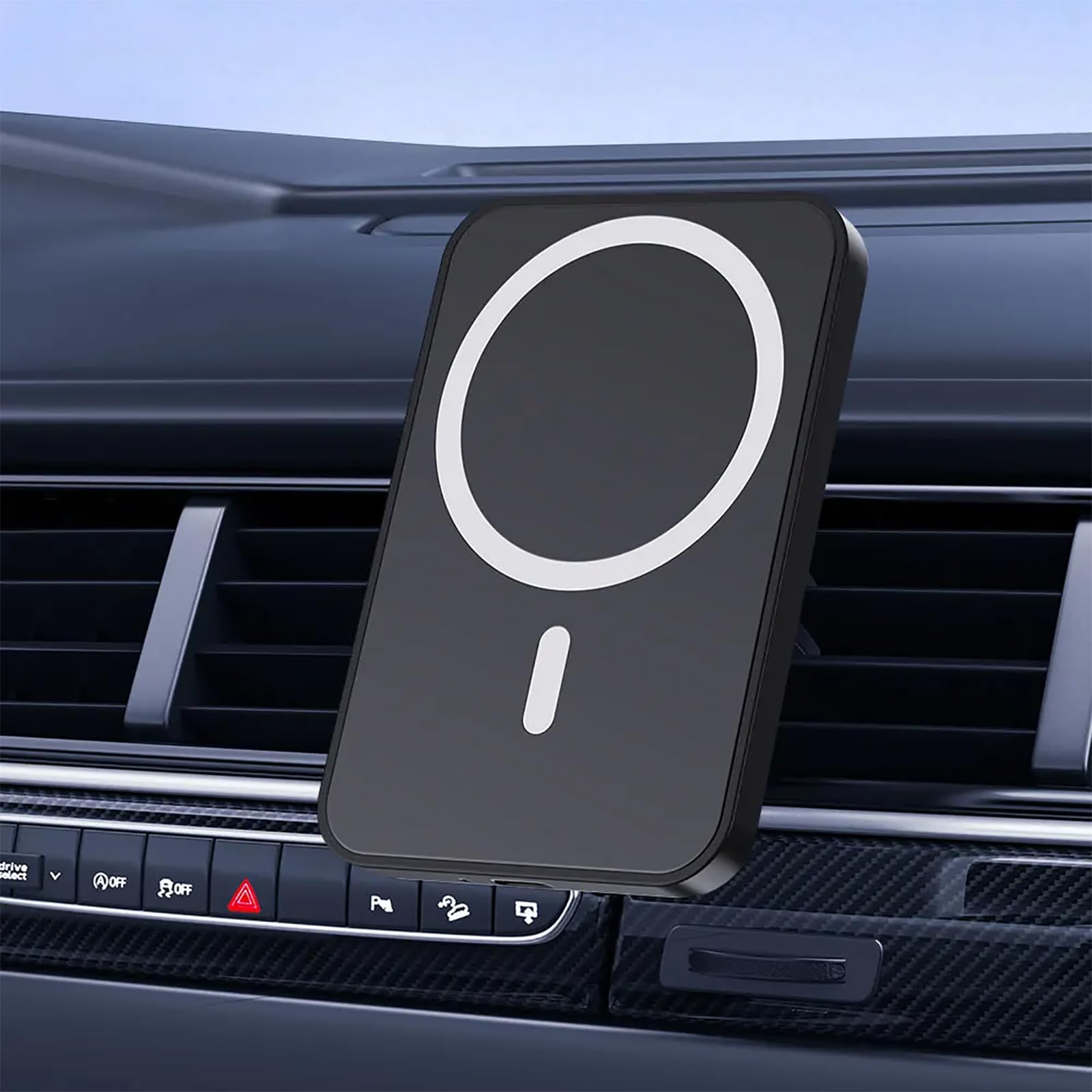 PLABNK Portable Car Magnetic Wireless Charger, Safe And Stable, Can Rotate 360 Degrees,Black