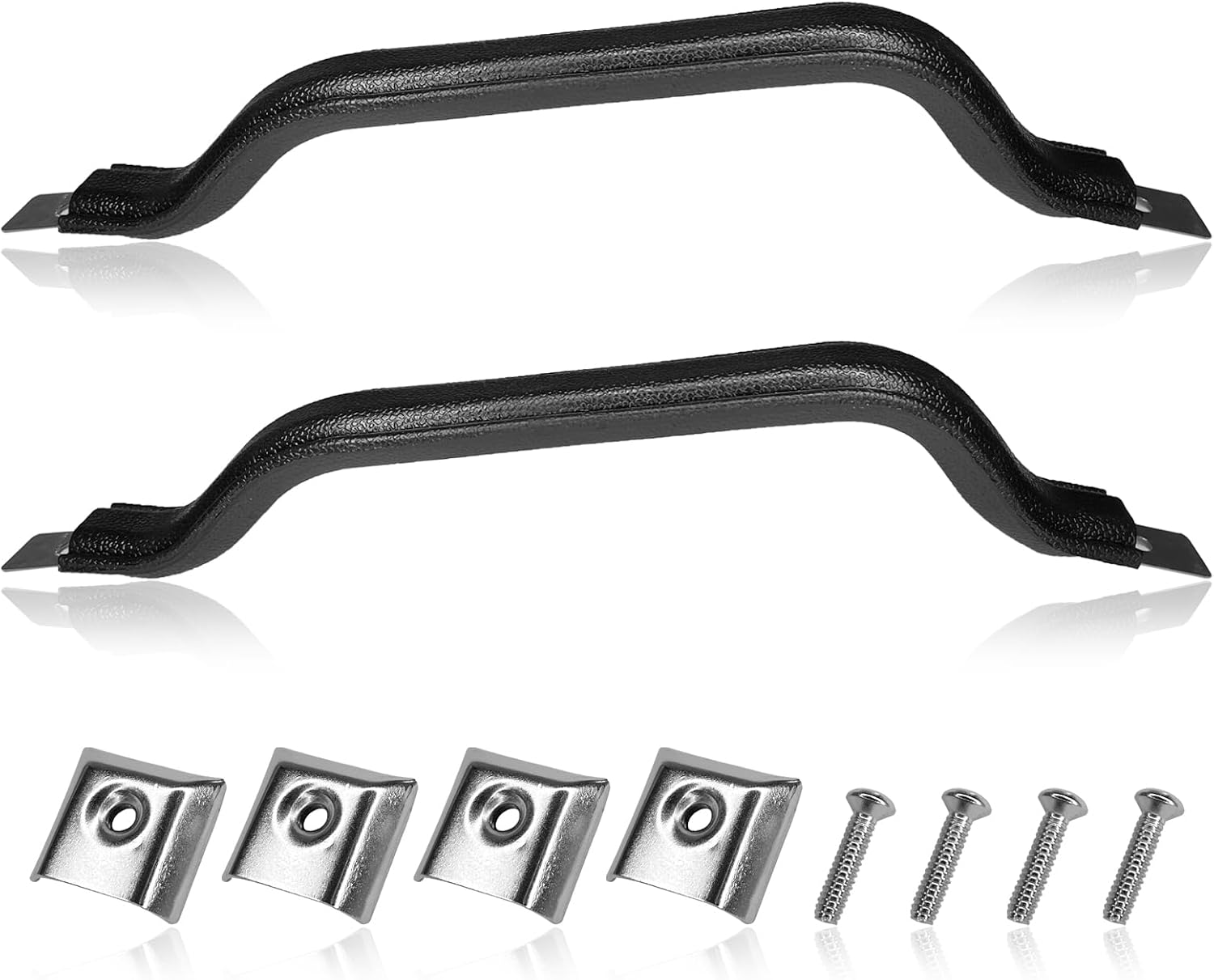 2Pcs 55009801K Interior Door Handle Pull Strap Kit, Door Strap Kit Compatible with Wrangler YJ 1987-1995, Black Front Left Driver & Right Passenger Side Replacement