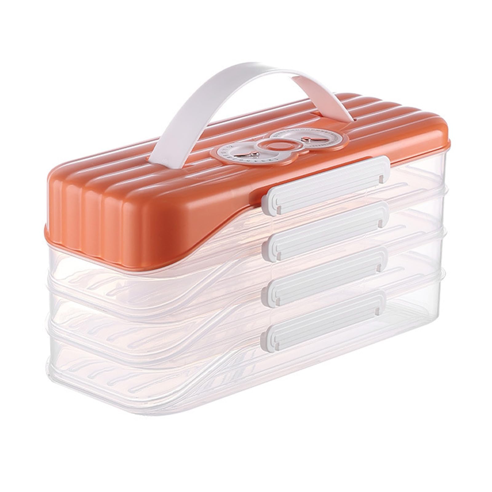 Carotoe A Stackable Clear Dumpling Organizers With Date Timer Portable Ccessory For Freezer Use Nd Kitchen Storage Solution Household Freezer Organizers