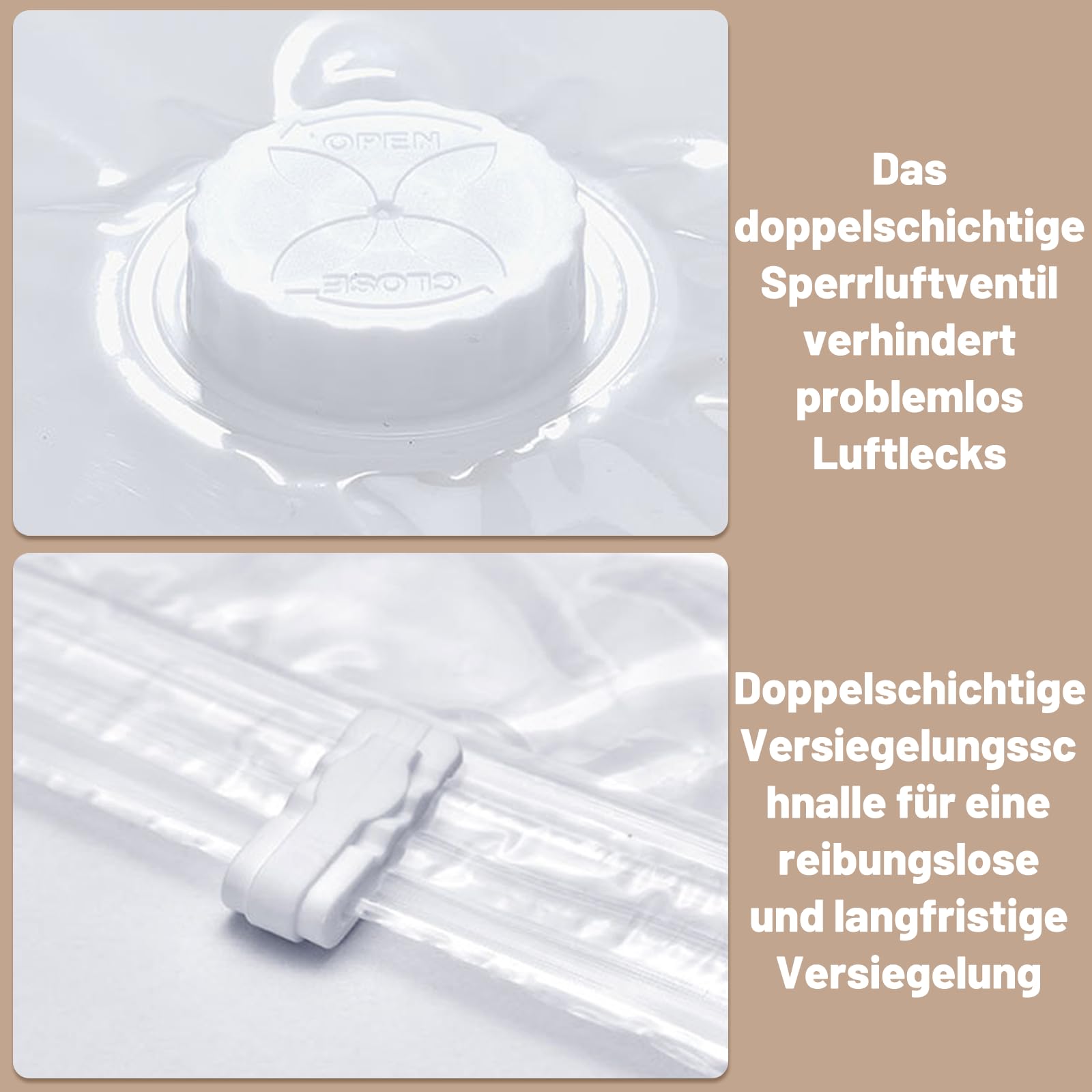 VicBou Vacuümzakken voor donzen dekbedden, 5 stuks, 90 x 70 cm, vacuümzakken, herbruikbare vacuümzakken, kleding om op te hangen voor kleding, jassen, jassen
