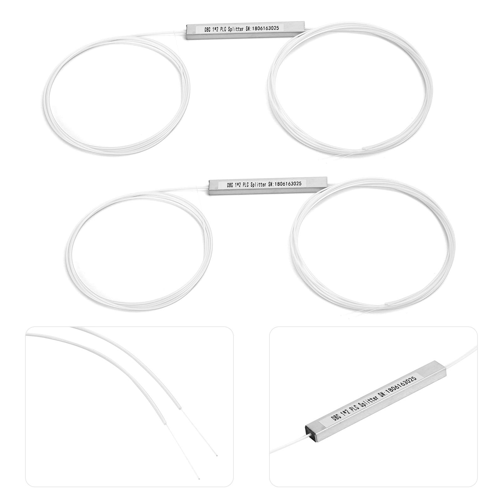 Splitter PLC Bare Fiber, Monomodale, Fibra da 250μm, Gestione 'alimentazione per Reti PON, LAN in Fibra Ottica FTTH, Progetti di Ingegneria con Strumenti di Test (1×2)