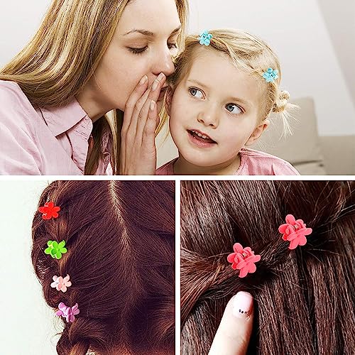 Image of NEOBABY Mini Colorful Flower Design Tiny Hair Clip for Multiple Hair Styling | Hair Claws Accessories for Kids Baby Girls and Women's Multicolor (Pack of 36)