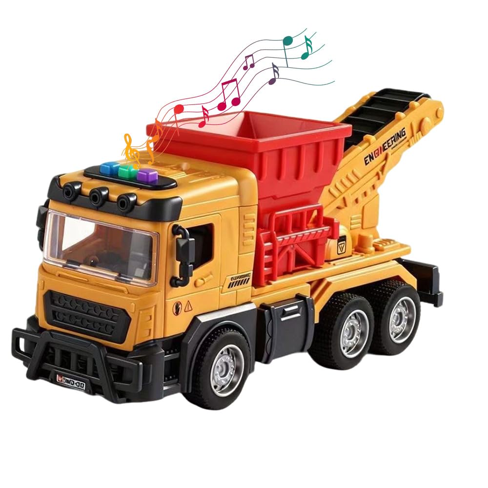 Electric Construction Engineering Truck Car, Push-and-Go Vehicle for Boys