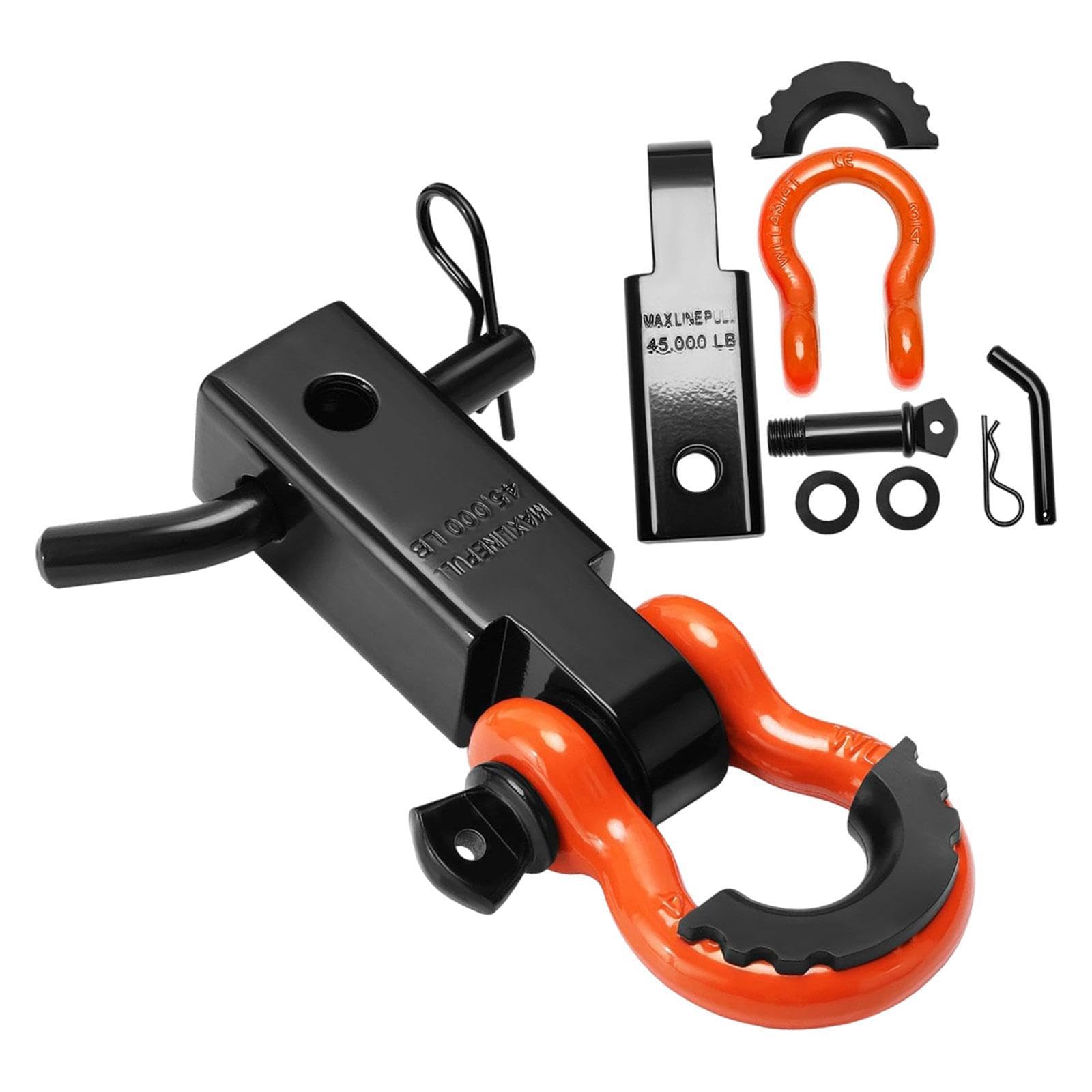 Shackle Hitch Receiver Heavy Duty Equipment Connector for Auto Boat SUV Orange and Black Motors| Parts & Accessories| Car & Truck Parts| Exterior| Towing & Hauling | Parts & Accessories-image-44