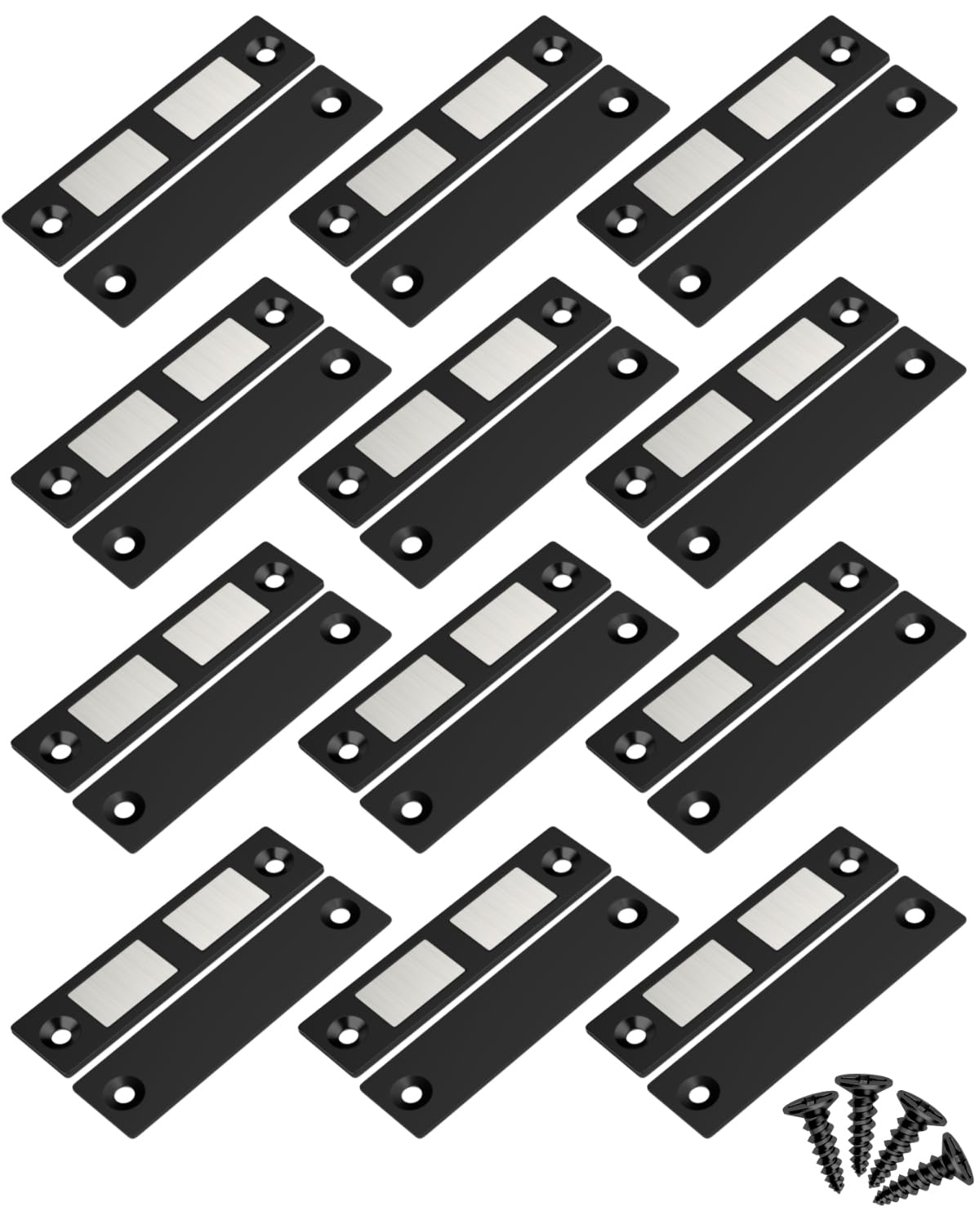 Jiayi 30 Lb Ultra Thin Cabinet Drawer Door Magnets, 12 Pack Magnetic Cabinet Door Catch, Door Magnetic Catch Cupboard Double Magnets Latch for Wardrobe Closet Door Closing