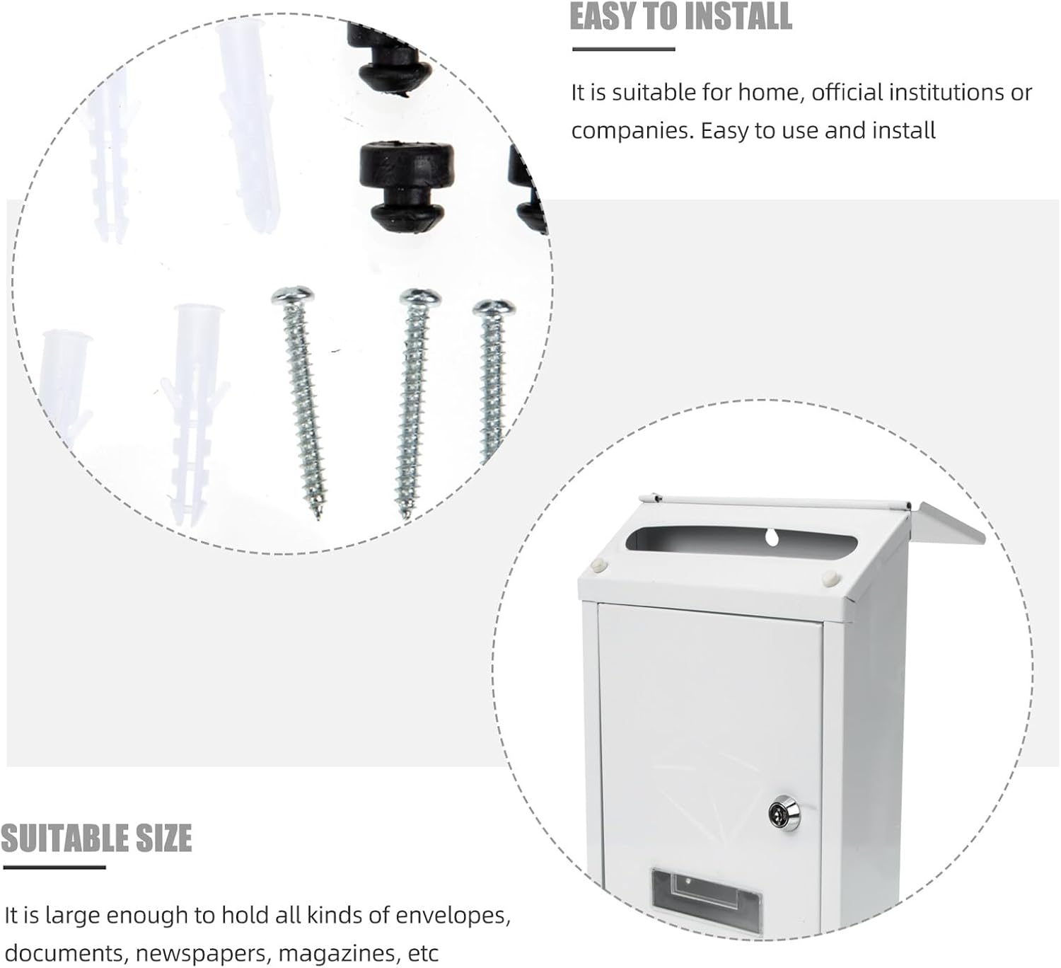 VALICLUD Vintage Lockable Letter Box Wall Mount Mailbox for Outdoor Use Weatherproof Newspaper Box Featuring Reliable Lock Easy Installation for Home and Garden