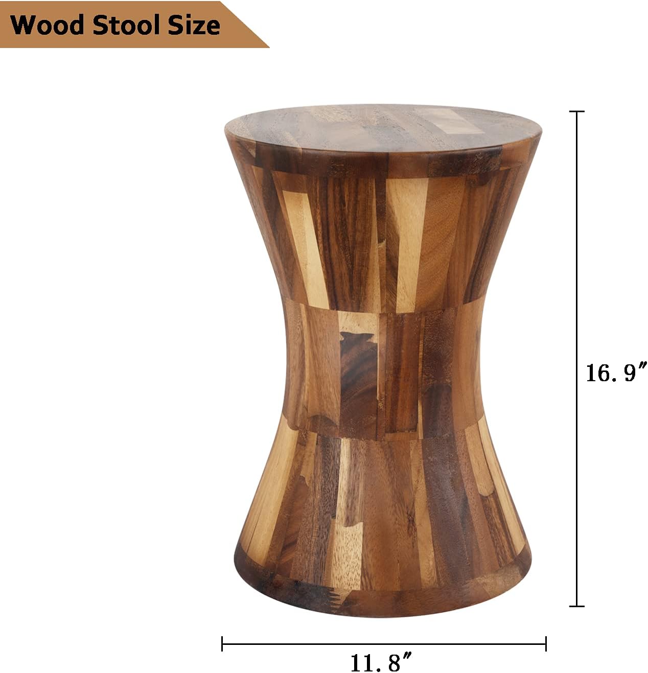 simesove Wood Garden Stool Solid Walnut Side Tables Living Room,Home Decorative Indoor Wooden Stool : Patio, Lawn & Garden