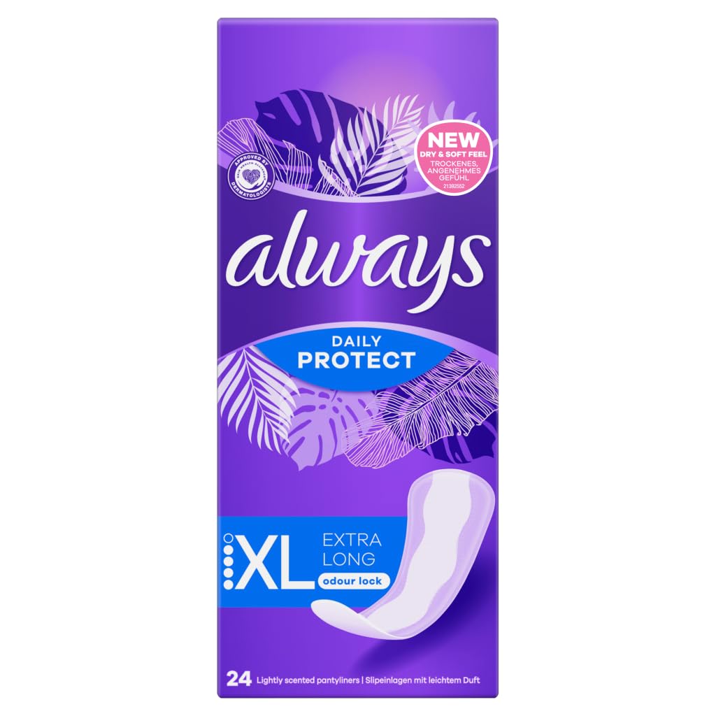 Always Daily Protect wkładki higieniczne damskie, bardzo długie (24 wiązania), ochrona przed zapachami, oddychające, elastyczne