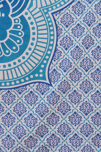 Popular Handicrafts Tapestry Wall Hanging Hippie Ombre Mandala Bohemian Hippy Psychedelic Intricate Floral Design Indian Tapestries Bedspread 54X82 Inches,(140Cmsx210Cms) Blue #TOP4
