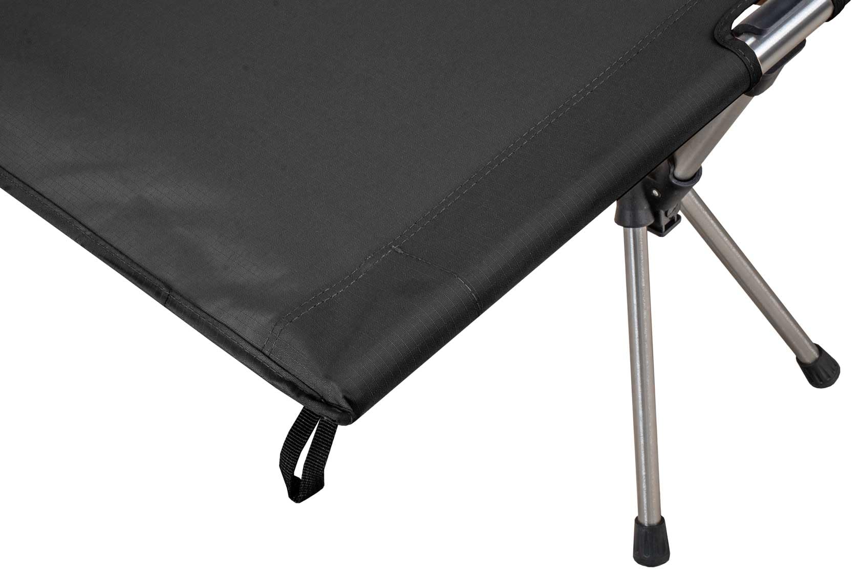 XL Feldbett, bis 150 kg belastbar, Aluminiumgestell, mit Transporttasche, stabil & leicht, für Camping, Gäste & Outdoor, schwarz