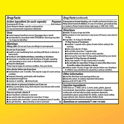 Amazon Basic Care Esomeprazole Magnesium Delayed Release Capsules, 20 mg, Acid Reducer, 42 Count - 4