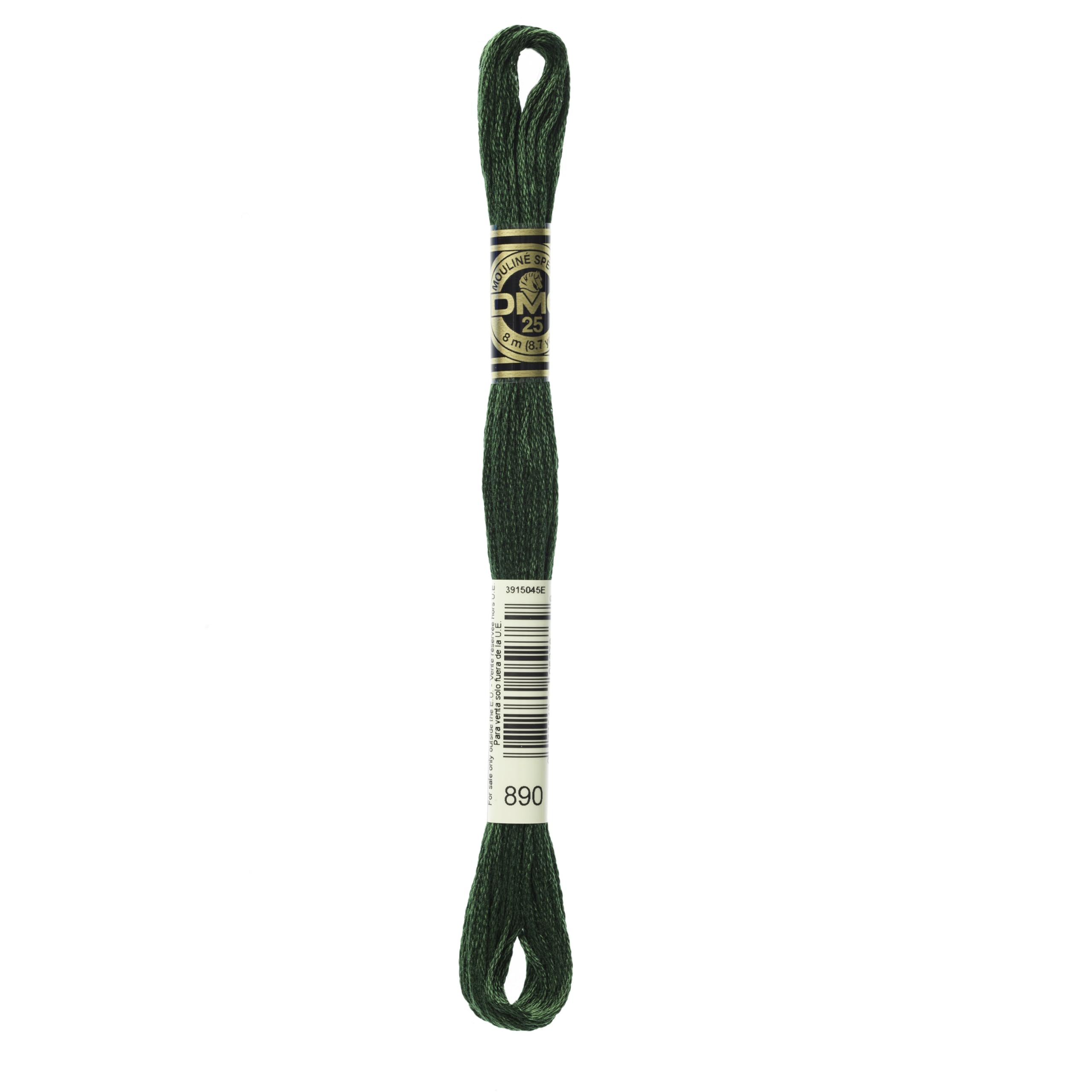 Fil de broderie DMC Faden Sechs en coton vert ultra foncé résistant