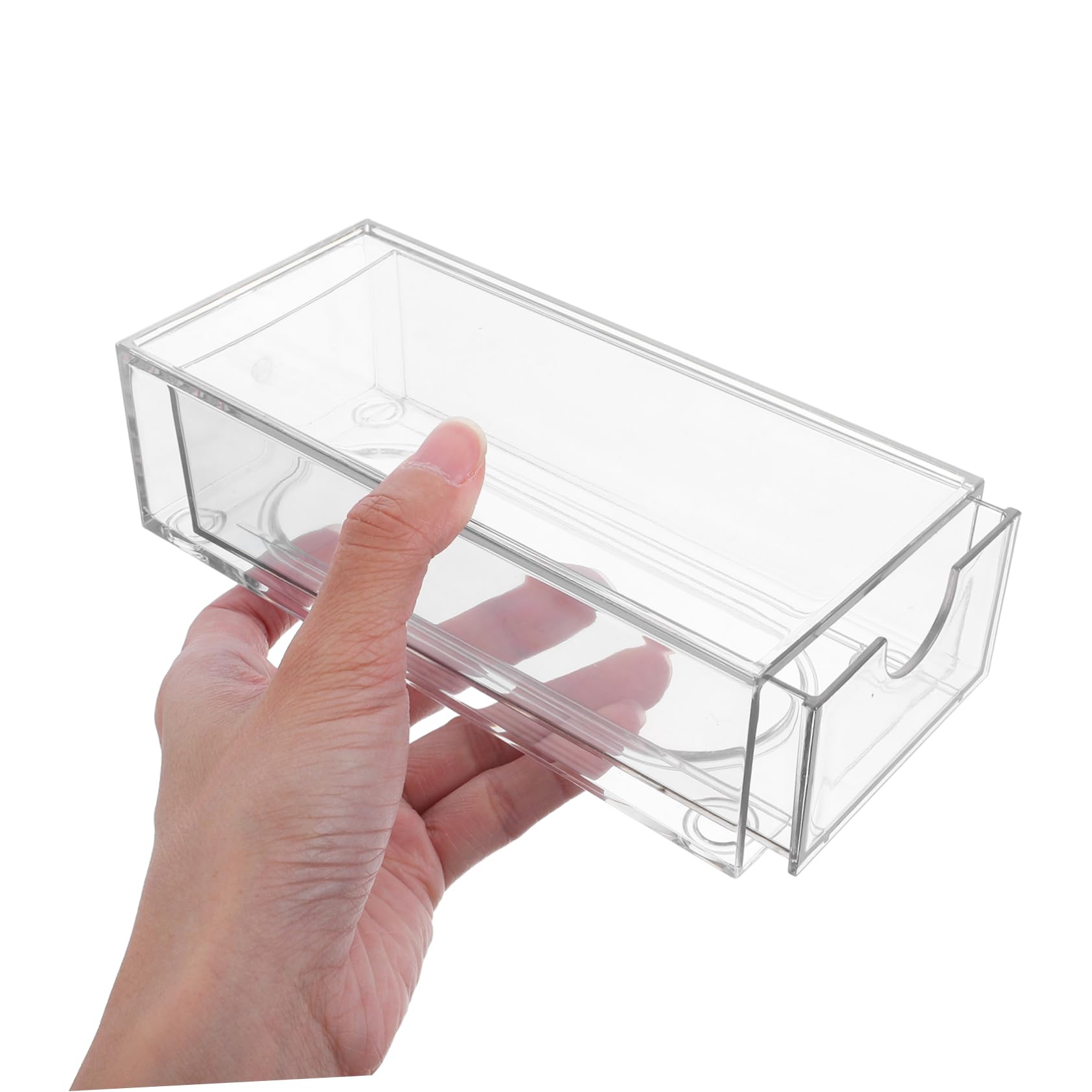 TEHAUX Organizer 4 Cassetti Impilabili, Grande Capacità 4 Pezzi in Plastica Trasparente Resistente alla Deformazione per Chioma per Ufficio e Scrivania