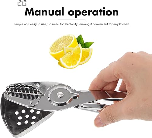 Miniatura 7 de VALICLUD Exprimidor de limón de acero inoxidable, exprimidor manual de cítricos para jugo fresco, fácil de limpiar, compacto y portátil, exprimidor