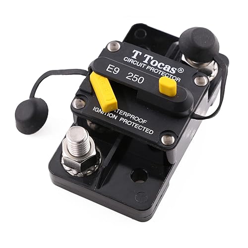 Miniatura 7 de Disyuntor de pernos Hi-Amp E9 T3 250A de 38 pulgadas con reinicio manual 12 V - 48 V CC  Impermeable IP67, montaje en superficie, 250 amperios
