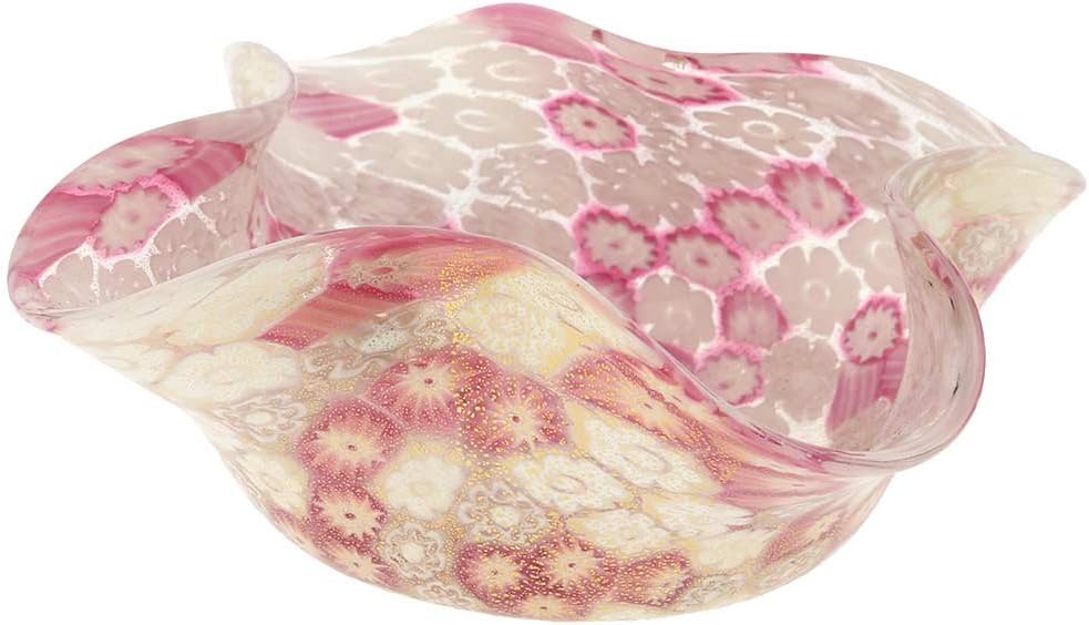 Glass Of Venice Murano Glass Millefiori Decorative Bowl - Tender Rose