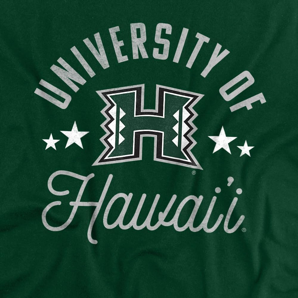 University of Hawaii Rainbow Warriors Unisex Adult T Shirt, Hunter Green, 4X-Large