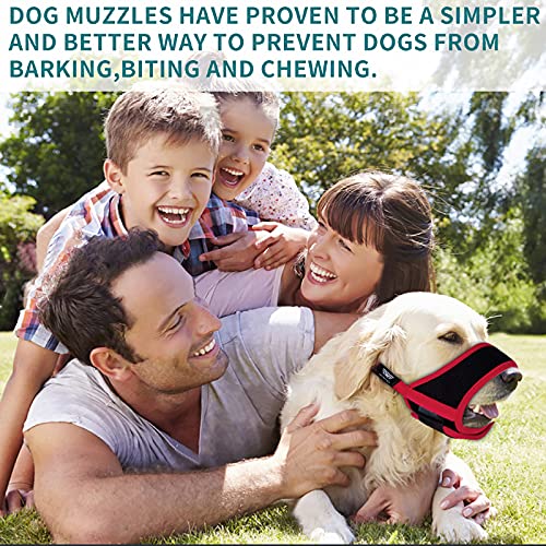 Dog Muzzles For Small Medium Dogs, Muzzle For Medium Sized Dog, Soft Muzzle For Dogs, Soft Mesh Dog Muzzles For Biting Barking Chewing, Muzzles For Dogs M Red #TOP5