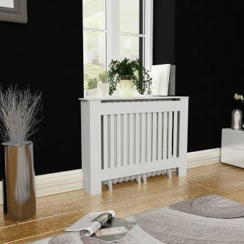 MDF Radiator Cover Heating Cabinet, White Heating Cover Cabinet, Home and Office Heater Heating Side Stand Shelf, 44.1",-276