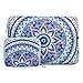 MOSISO Laptop Sleeve Bag Compatible 13-13.3 Inch MacBook Pro, MacBook Air, Notebook Computer with Small Case, Canvas Fabric Mandala Pattern Protective Carrying Cover, Ultra Violet and Green