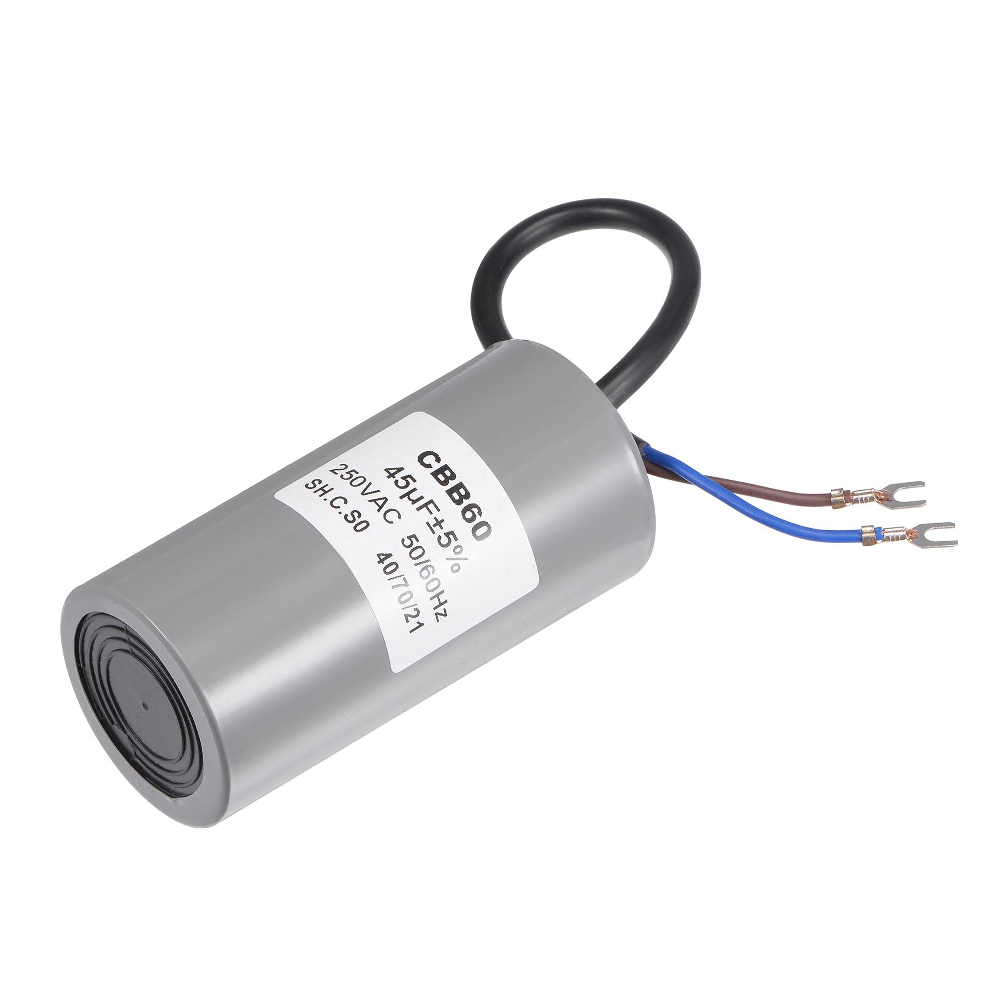 Buy sourcing CBB60 Run Capacitor 45uF 250V AC 2 Wires 50/60Hz Cylinder