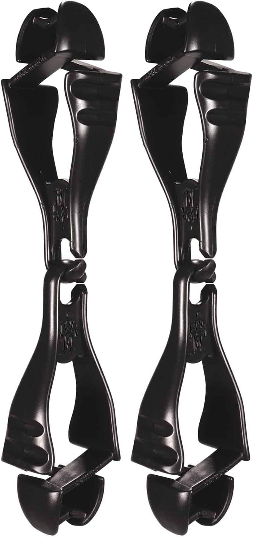 Ergodyne Squids 3400 Glove Clip Holder with Dual Clips, Black (Pack of 2)