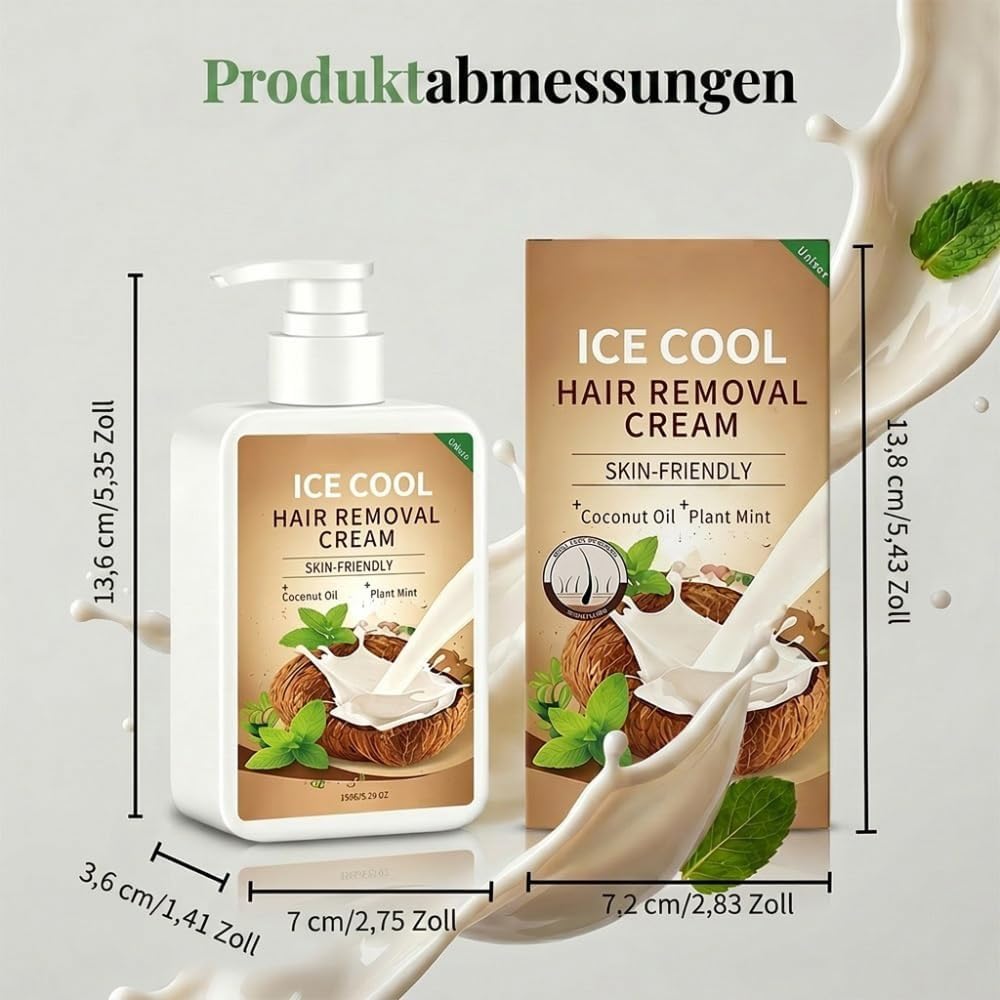 Enthaarungscreme Körper 150g,Sanfte Haarentfernungscreme mit Kokosöl,Schmerzfreie Haarentfernung Ohne Stoppeln,Haarentfernungscreme für Damen und Herren (3 Pcs)