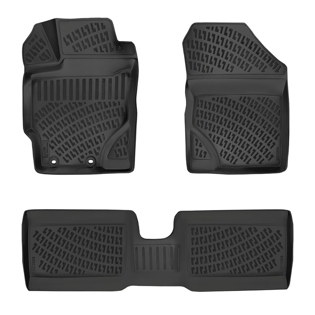 Toyota Yaris 2012-2018 Custom Fit Floor Mats Rubber 3D Car Mats Laser Measured Floor Liners All Weather Heavy Duty Waterproof Odorless Non-Slip TPE (Front & Rear, Black)