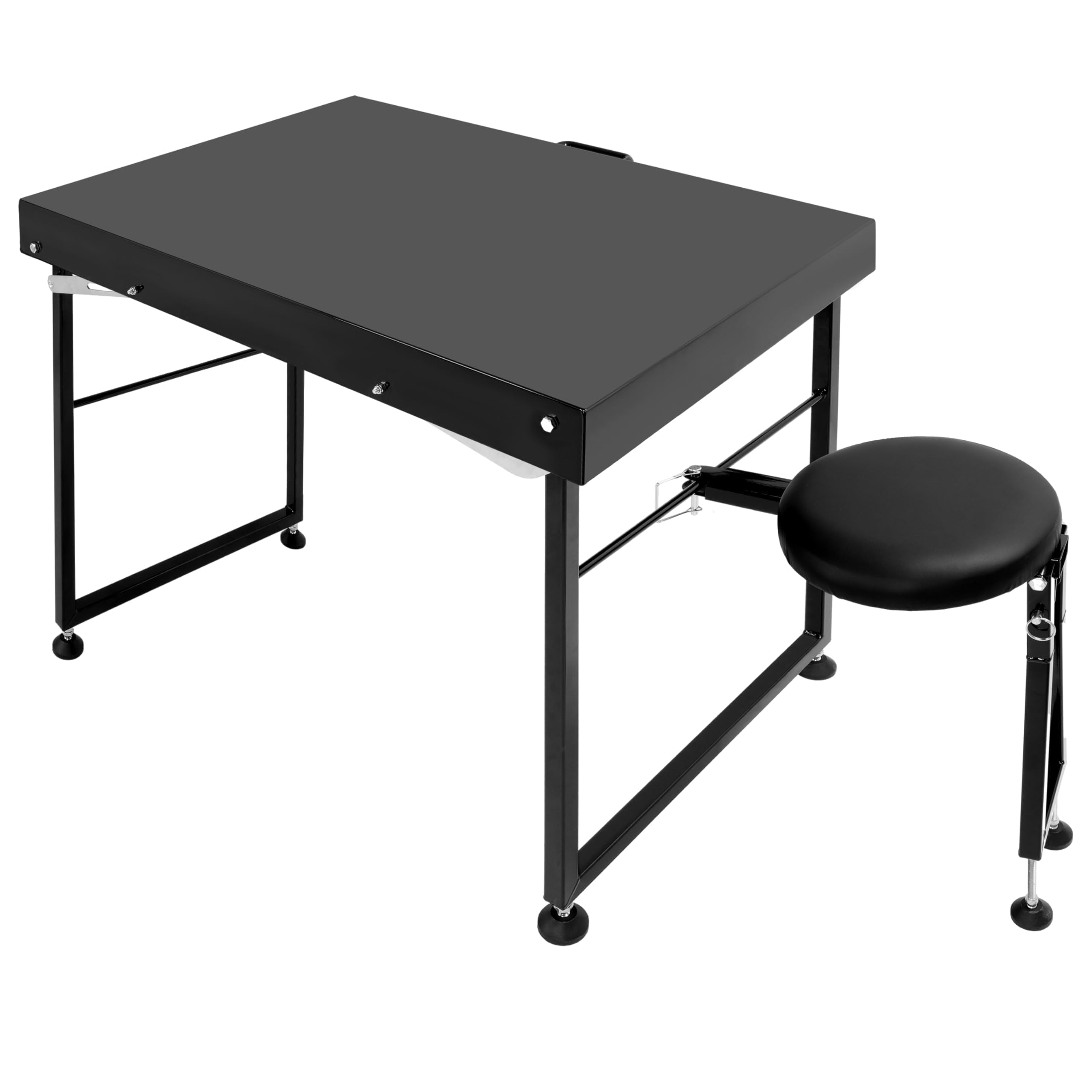 HECASA Portable Shooting Table with Shooting Bench, Shooting Bench Rest for Rifles, Adjustable Legs and Seat, Design for Easy Transport and Outdoor Target Shooting