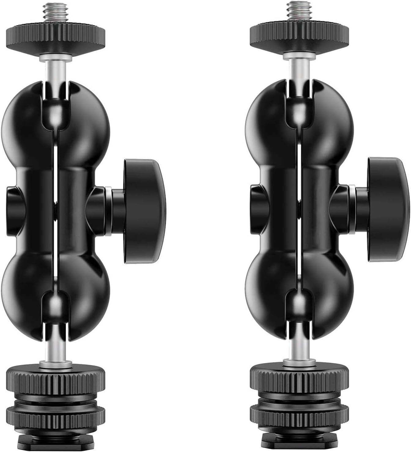 MOSHUSO Ballhead Ball Head Mount w/Cold Shoe Adapter 1/4" Screw, for Field Monitor