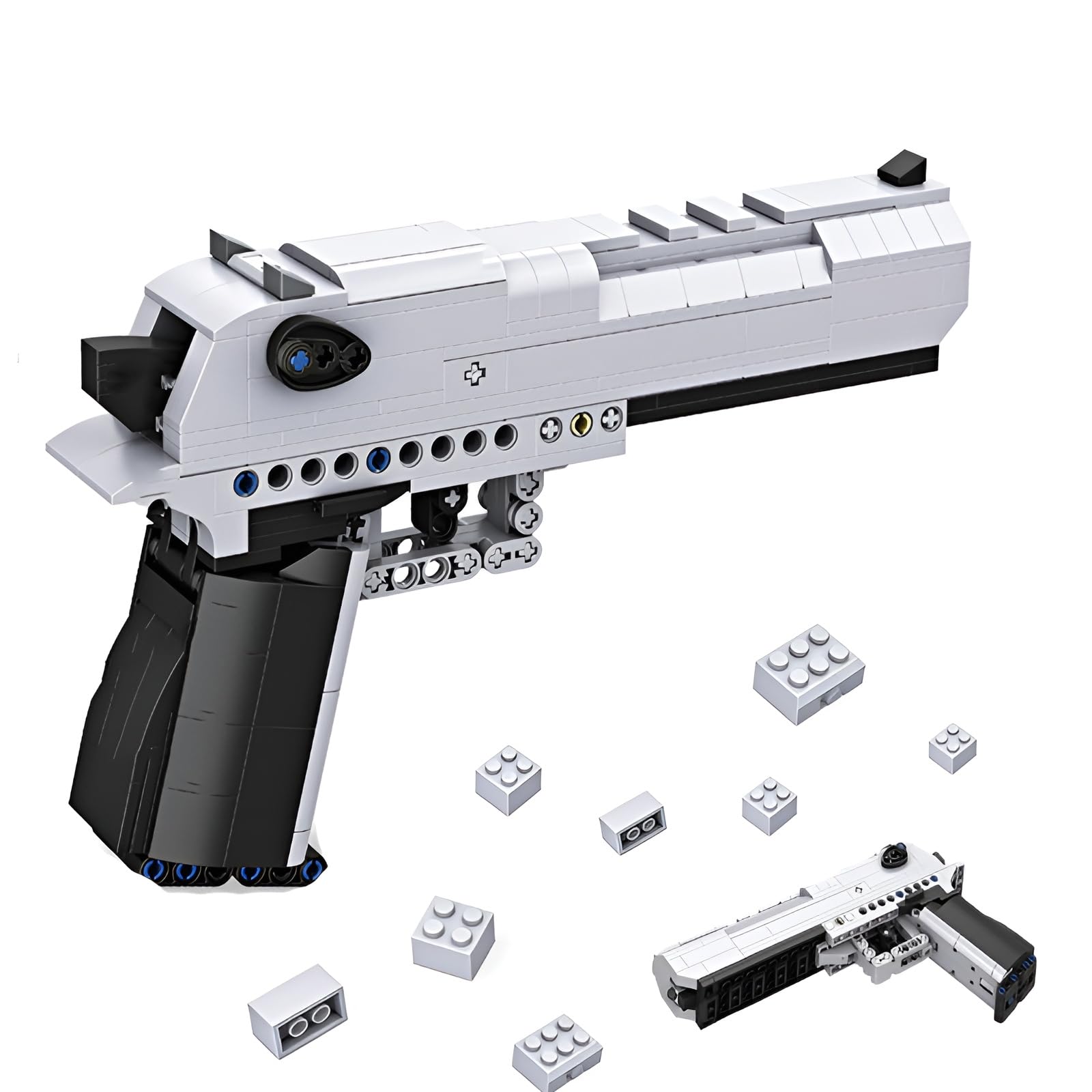DzirePada Pistol Building Blocks Set, 415PCS Military Weapons Gun Model Toy, War Enthusiast Pistol Building Bricks Kit, Ideas Gifts for Cosplay Adults & Teens Boys