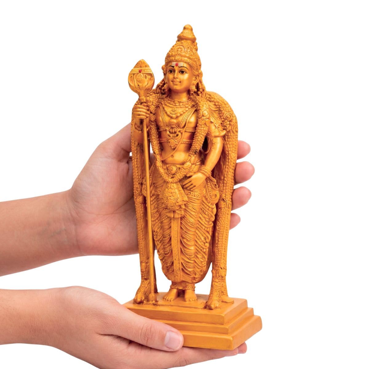 Subramaniya Swamy Statue Idol for Pooja Room – Brown Colour Murugan Idol for Home Temple, Office & Decor – Malaysia Lord Murugan Showpiece – Resin Material – 20 CM | 7.5 Inch-image-48