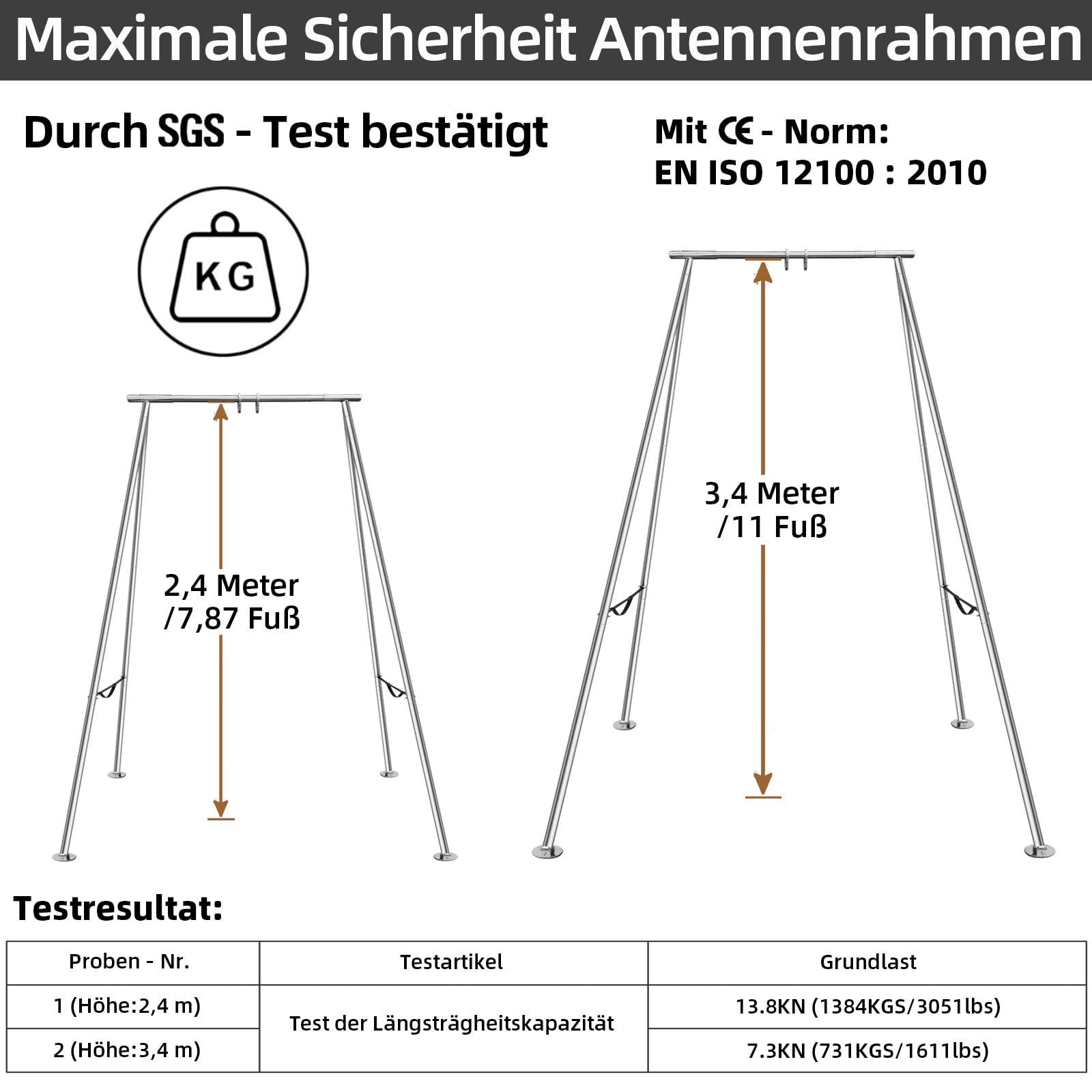 PRIOR FITNESS Aerial A-Frame Rig, Premium Aerial Yoga-Ständer 730kg/1610lbs Tragkraft, für Hängematten/Seidenseile/Ringe, Innen&Außen, CE&SGS-Zertifiziert