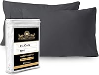 Vista 36 de 100% Cotton Pillow Covers for Queen/Standard Size Pillows - Set of 2 Sateen Pillowcases - Egyptian Cotton Pillow Cases with Long Staple Cotton for