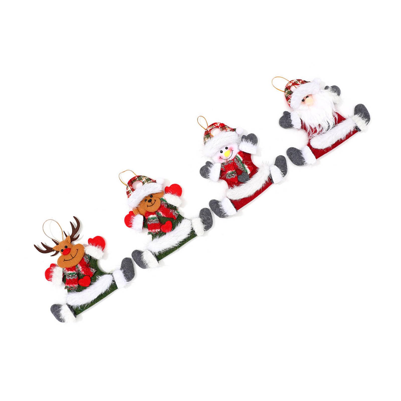 Kalttoy Multicolor 4 Pcs Christmas Ornaments Sitting Doll Hanging Pendant Party Supplies For Trees Wreath Decorations Christmas Tree Decoration
