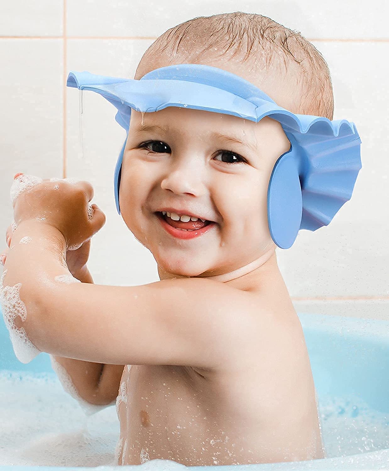 Adjustable Safe Soft Bathing Baby Shower Cap Adjustable Leaves Shape Bathing Shower Shampoo Cap Hat Baby Shower Caps Wash Hair For Children Baby Eye Ear Protector Set Of 2-image-34