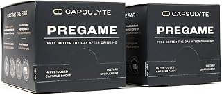 CAPSULYTE Pregame | Prevent Feeling Awful After Drinking | Alcohol Aid and Liver Health | Doctor Formulated | DHM, N-Acetyl Cysteine NAC, Milk Thistle | 2 Box Pack (28 Doses, 112 Capsules)