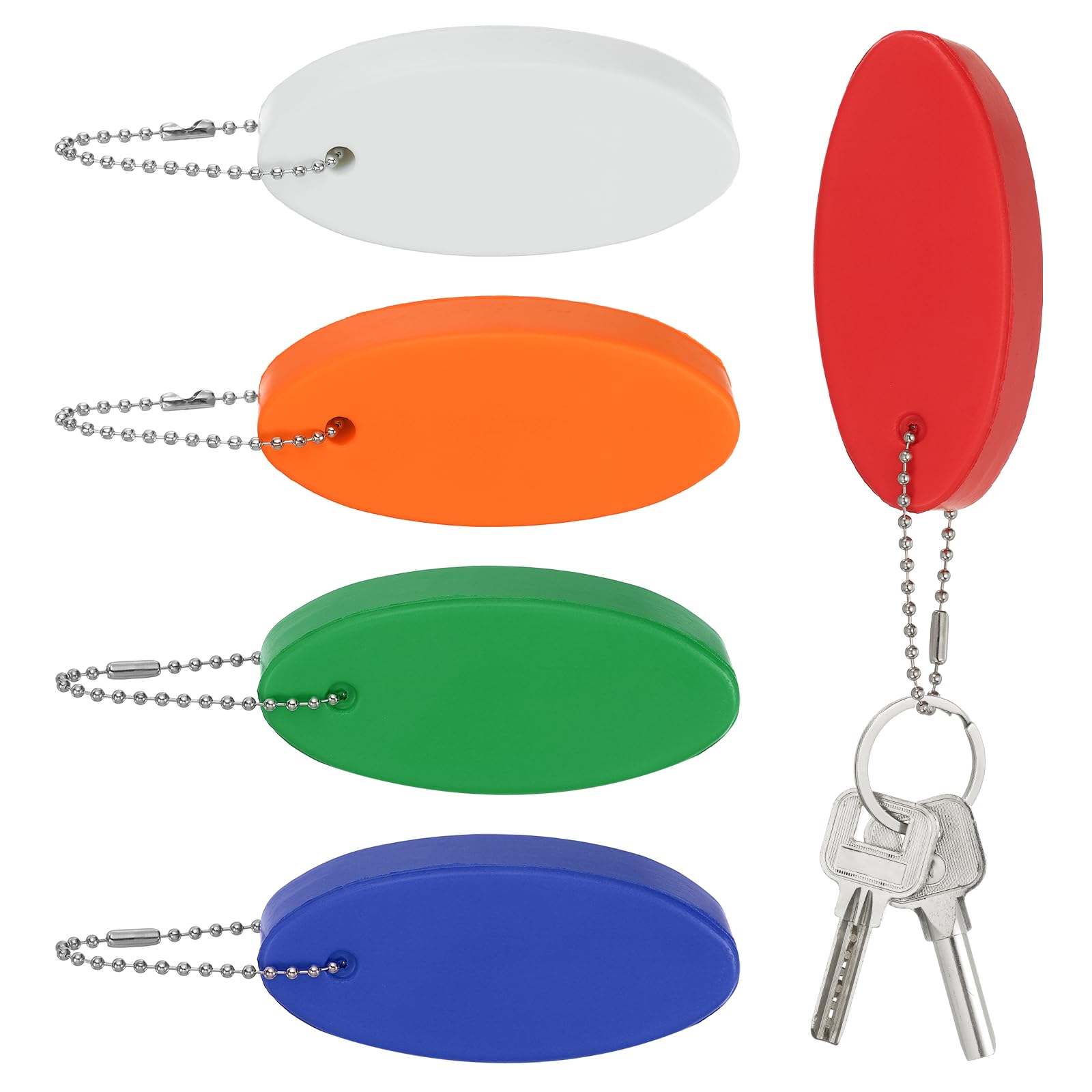 YELARXI Floating Keychain, Bright Color Key Float Keyring Holder Waterproof Float Boat Keys Pendant 5Pcs & Orange and 4 Color-Fitting For(Boating/Fishing/Swimming/Kayak/Water Sports)